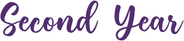 the words "second year" in purple font