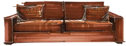 sketch of couch by Shannin Williams