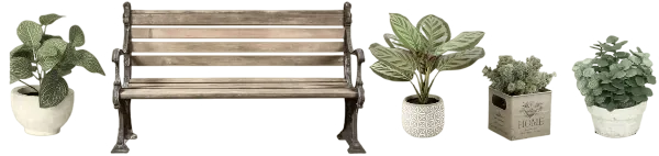 Bench with plants surrounding it