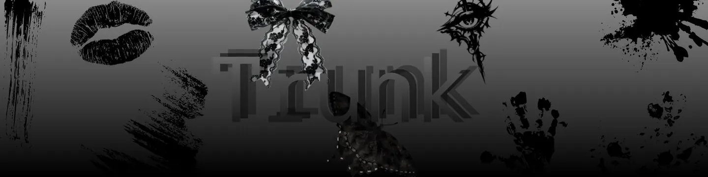 Trunk banner, black n white