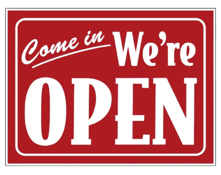 open sign!