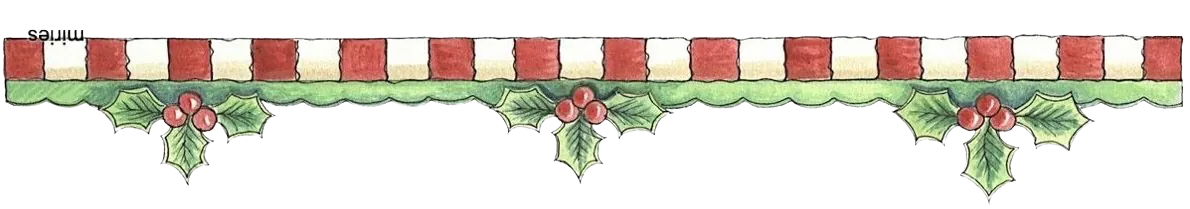 A candy cane striped Holly border
