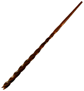 Brown wand with a twisted handle