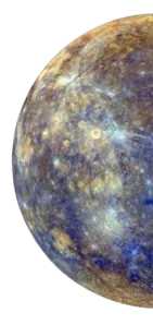 a half image of the planet mercury