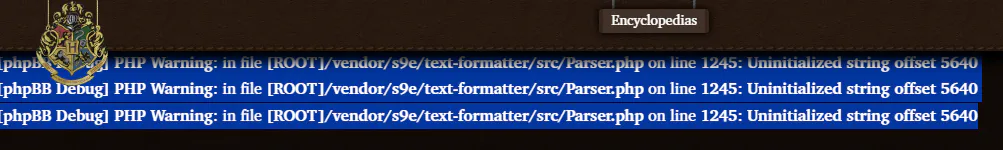 a screenshot of the hogwarts.io website with a line of highlighted code repeatedly glitched on the top of the page
