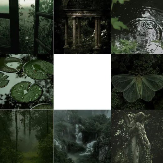 dark forest moodboard