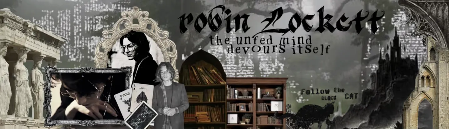 horror academia themed collage banner with a touch of baroque made by akane shimizu