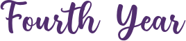the words "fourth year" in purple font