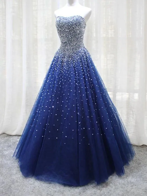 Blue sparkly prom/ evening dress