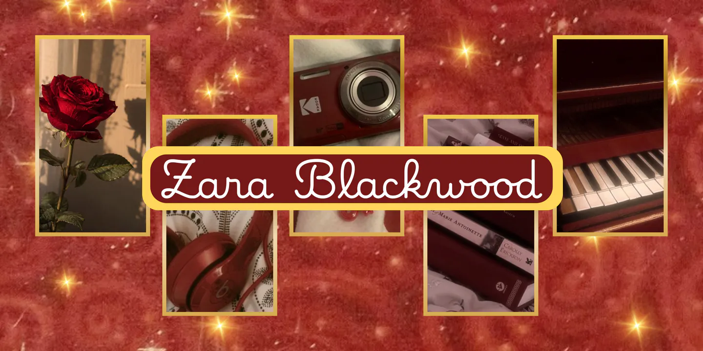 Zara Blackwood Character PAge Header