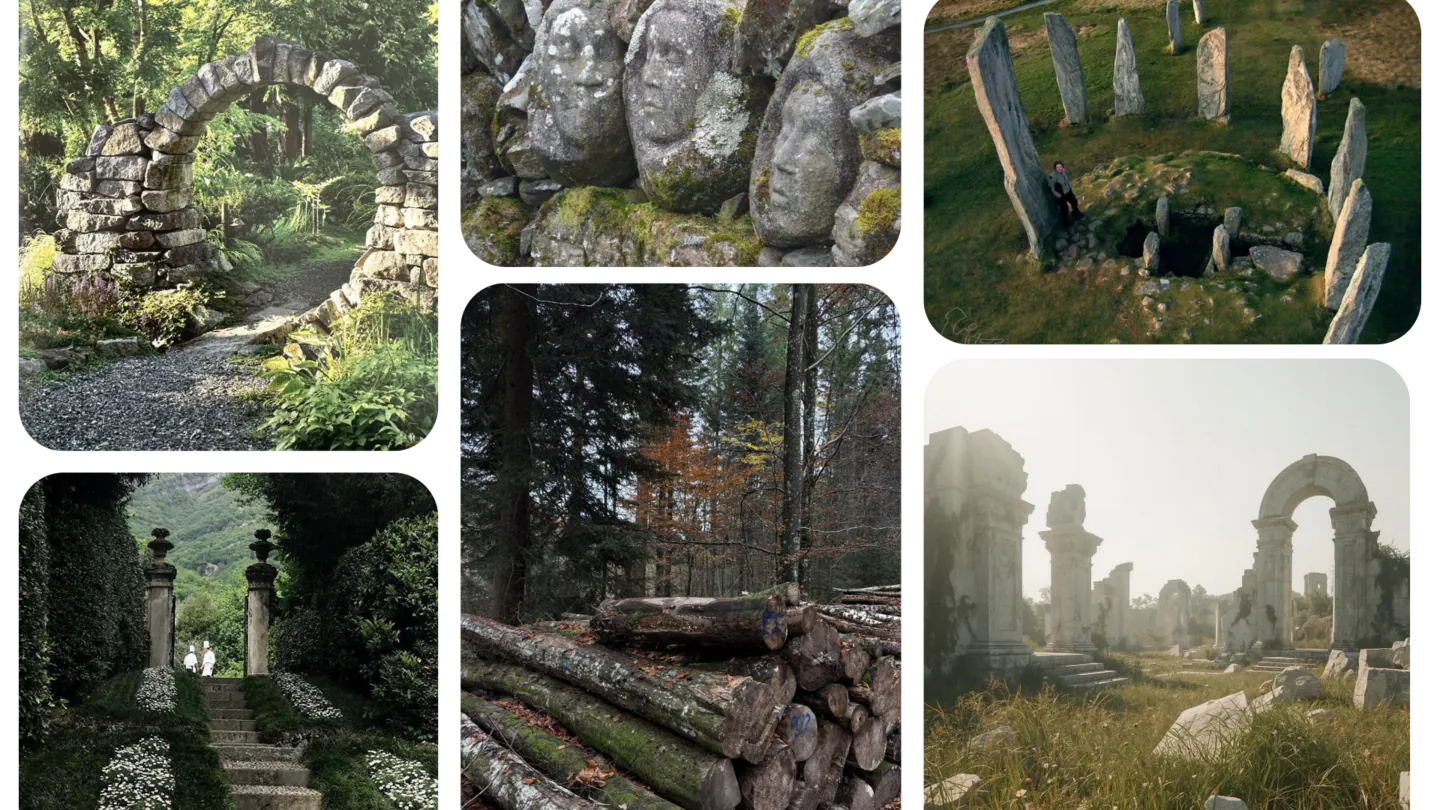 stone & timber yard, duelling henge