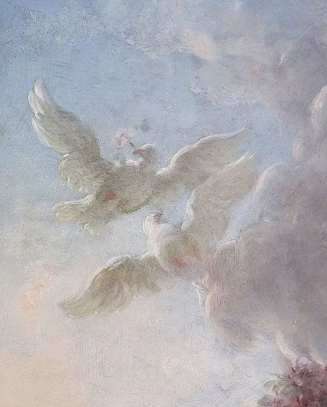flying doves in the sky