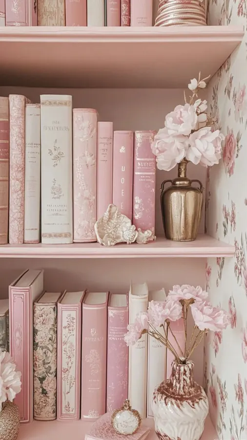 pink bookshelf