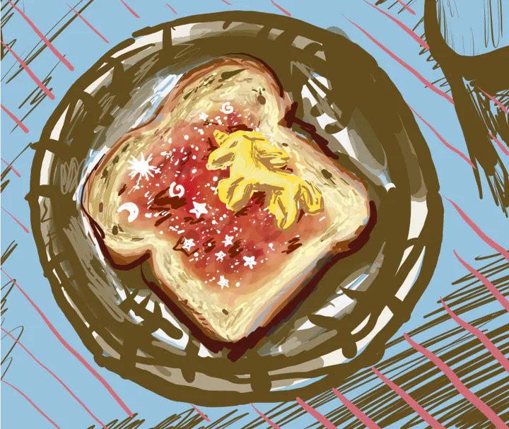 unicorn jam toastie