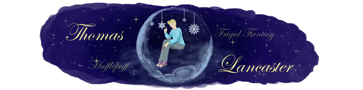 The night sky with Thomas floating in a bubble of ice in the middle