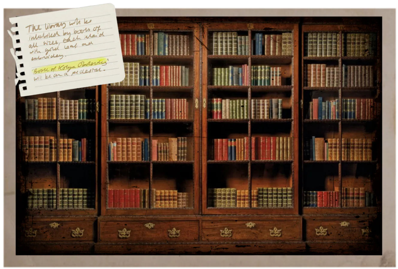 A photograph of a bookshelf